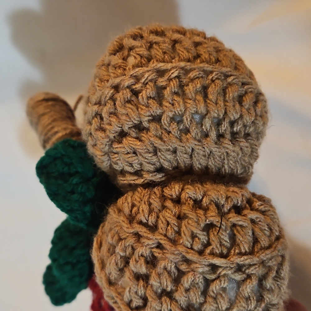 Handmade Crochet Pumpkin Crochet Rustic Fall Decor with Jute Stem and Green leaf - Picture 5 of 17